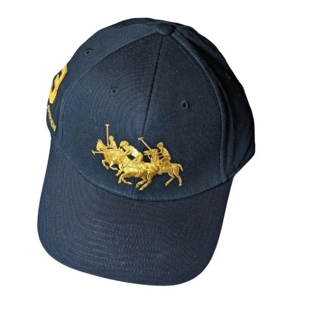Polo Ralph Lauren Gold Triple Pony Embroidered Hat Leather Strap O/S NWT - Picture 6 of 7